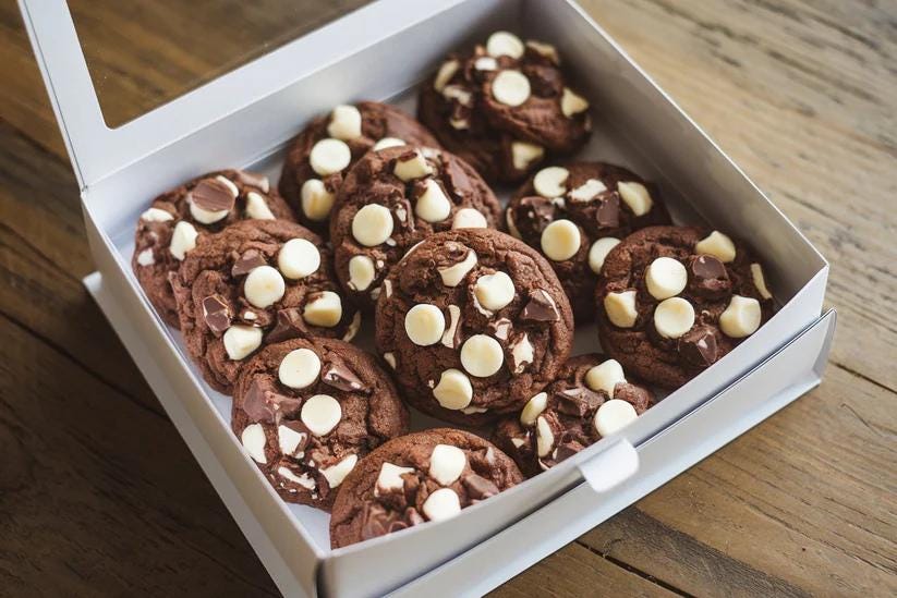 Artisan Oat and Raisin Cookies, Double Chocolate Cookies, Pistachio & Matcha Cookies