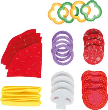 Wooden Cuttable Pizza Set with Felt Toppings - Heirloom Hall