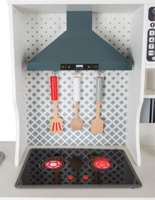 Large Wooden Play Kitchen with Sound and Light Effects