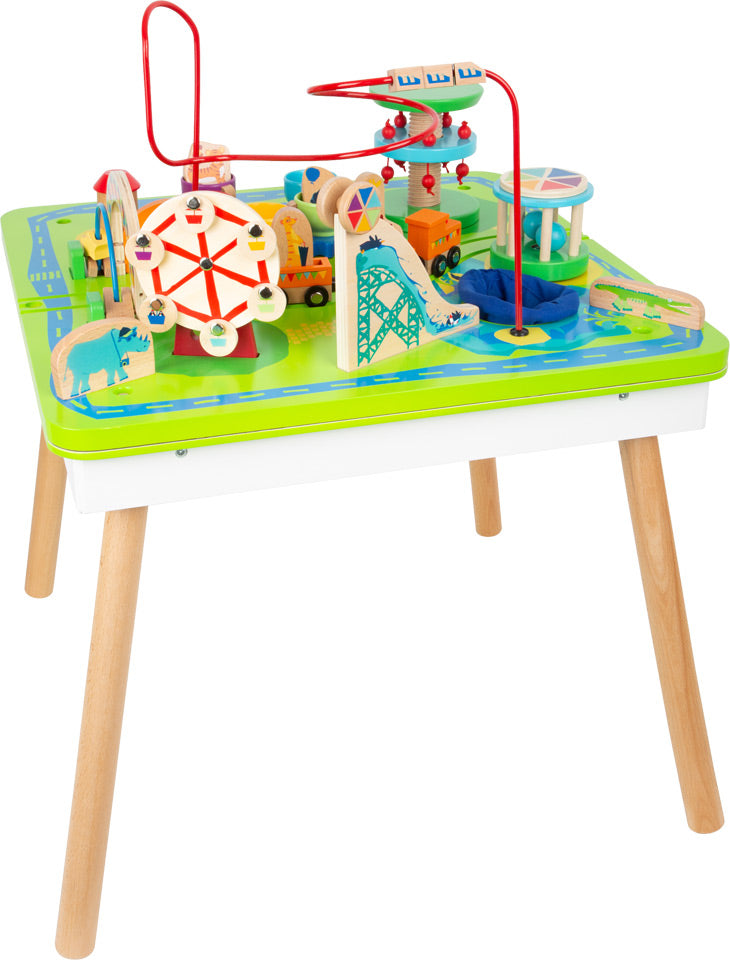 Theme Park Wooden Activity & Play Table – 3-in-1 Motor Skills Adventure