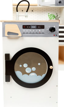 Modular Wooden Play Kitchen – Black & White Design