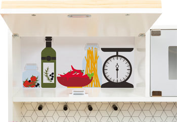 Modular Wooden Play Kitchen – Black & White Design