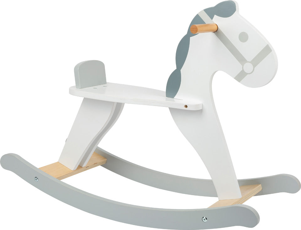 Scandi Wooden Rocking Horse – Grey & White