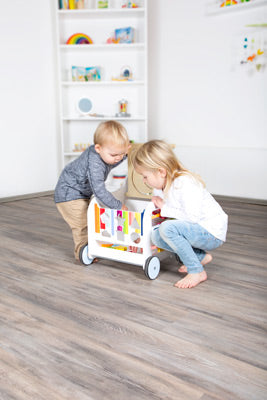 Wooden Baby Walker – Colour Learning Edition