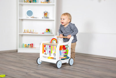 Wooden Baby Walker – Colour Learning Edition