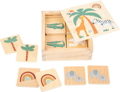 Safari Wooden Memory Game – Animal Matching Set