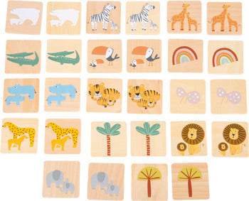 Safari Wooden Memory Game – Animal Matching Set