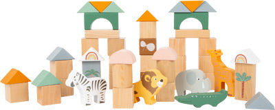 Safari Wooden Building Blocks – 50-Piece Creative Play Set