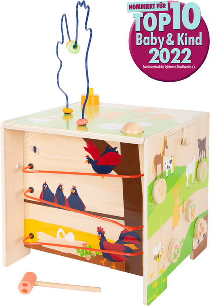 Farm Wooden Activity Stool – 5-in-1 Play Cube