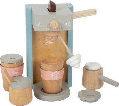 Blue Wooden Coffee Machine Set