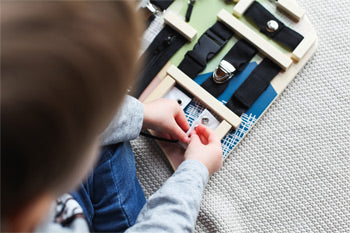 Wooden Practical Life Skills Board – Latches, Fasteners & Fine-Motor Training