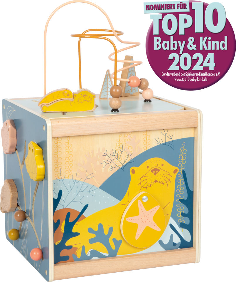 Seaside Wooden Activity Cube – Multi-Sensory Learning Toy