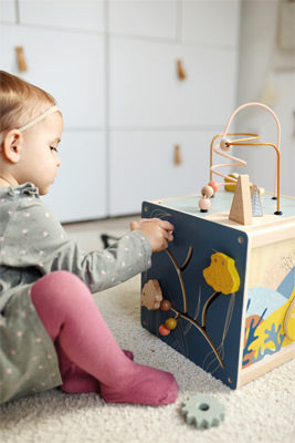 Seaside Wooden Activity Cube – Multi-Sensory Learning Toy