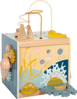 Seaside Wooden Activity Cube – Multi-Sensory Learning Toy