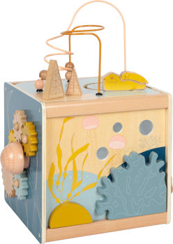 Seaside Wooden Activity Cube – Multi-Sensory Learning Toy