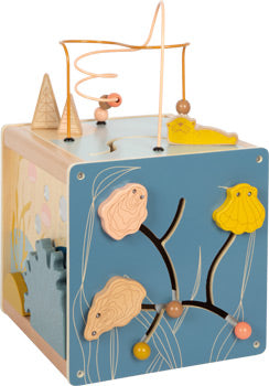 Seaside Wooden Activity Cube – Multi-Sensory Learning Toy