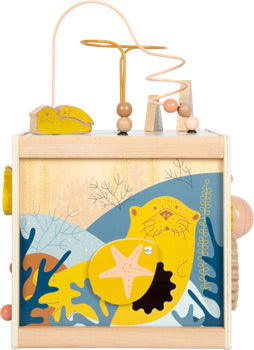 Seaside Wooden Activity Cube – Multi-Sensory Learning Toy