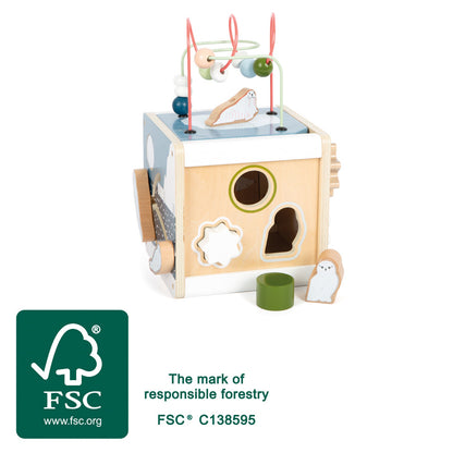 Arctic Wooden Activity Cube – FSC® Certified 5-in-1 Learning Toy