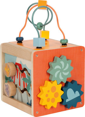 Dino Wooden Activity Cube – 5-in-1 Learning Toy