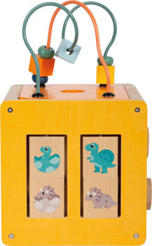 Dino Wooden Activity Cube – 5-in-1 Learning Toy