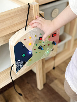 Wooden Electronic Learning Board – Interactive Light & Switch Toy