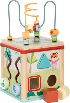 Wooden Activity Cube – 5-in-1 Learning Toy