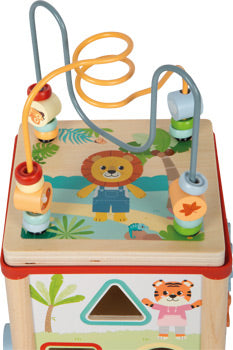 Wooden Activity Cube – 5-in-1 Learning Toy