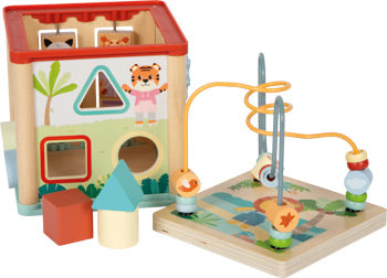 Wooden Activity Cube – 5-in-1 Learning Toy