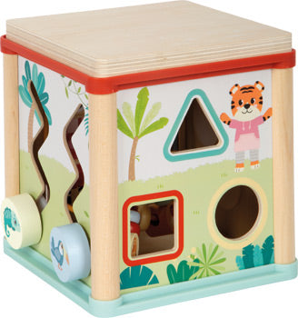 Wooden Activity Cube – 5-in-1 Learning Toy
