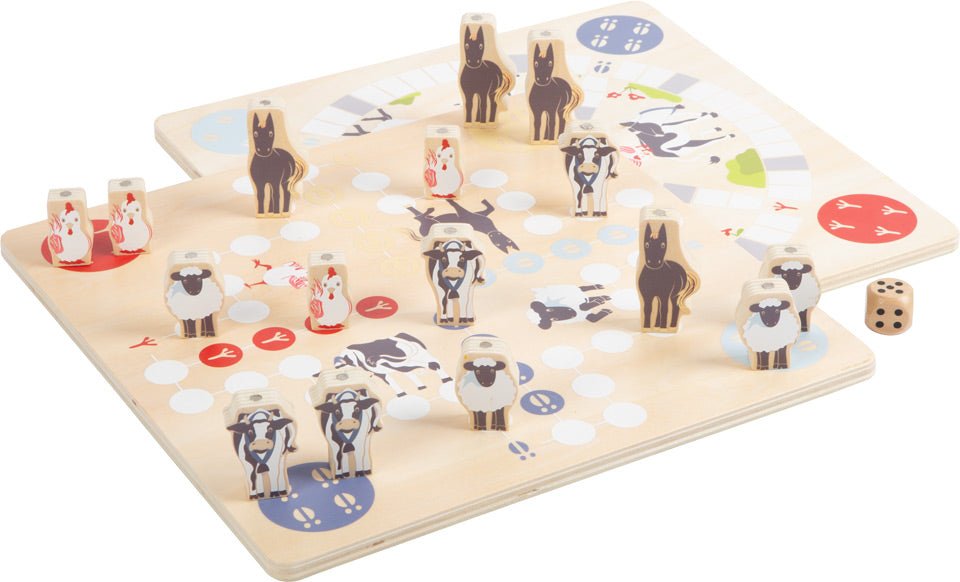 4 Friends Wooden Games Collection – 4 - in - 1 Farm Animal Board Games - Heirloom Hall