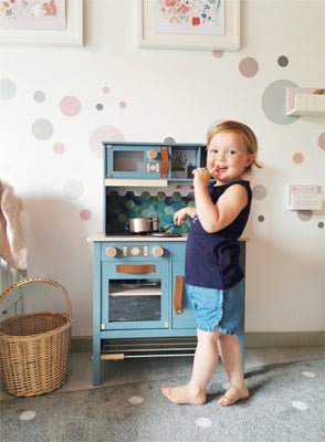 Blue Wooden Play Kitchen Tasty - Heirloom Hall