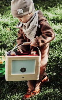 Compact Wooden Camping Play Kitchen in Carry Case - Heirloom Hall