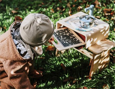Compact Wooden Camping Play Kitchen in Carry Case - Heirloom Hall