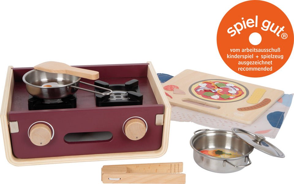 Compact Wooden Camping Play Kitchen in Carry Case - Heirloom Hall