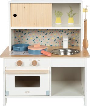 Compact Wooden Play Kitchen – Terrazzo Design - Heirloom Hall