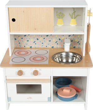 Compact Wooden Play Kitchen – Terrazzo Design - Heirloom Hall