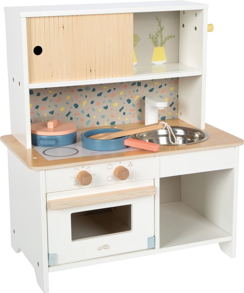 Compact Wooden Play Kitchen – Terrazzo Design - Heirloom Hall