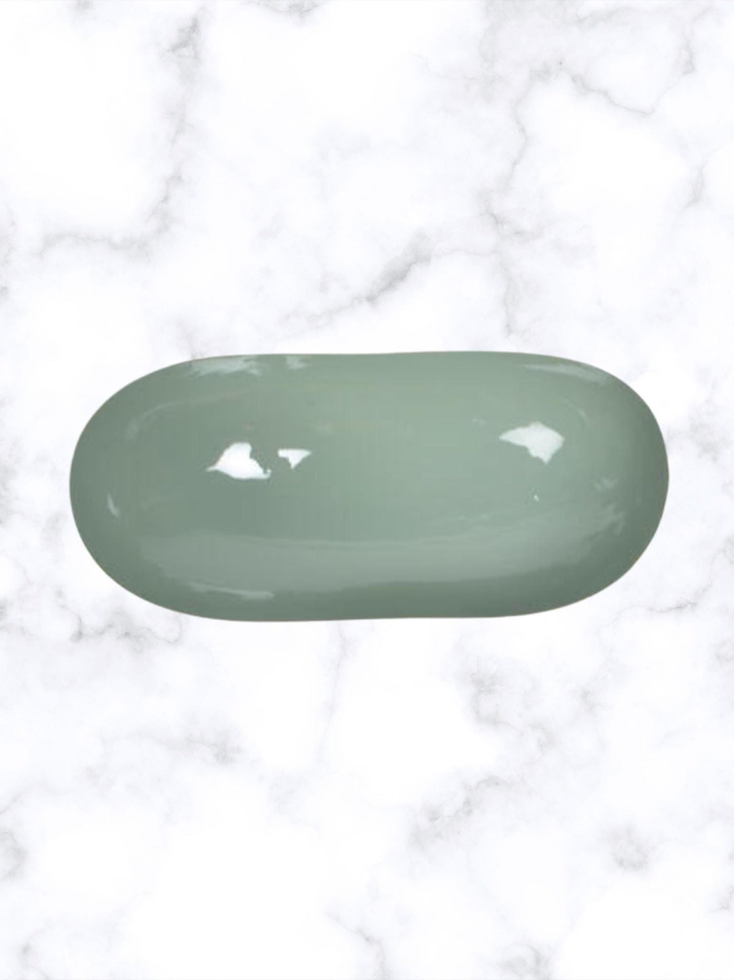 Handmade Enamelled Hand Painted Iron Green Bean Shape Bowl Coin Catcher Jewellery Kitchen Dining Living Room Centrepiece Decoration Bowl