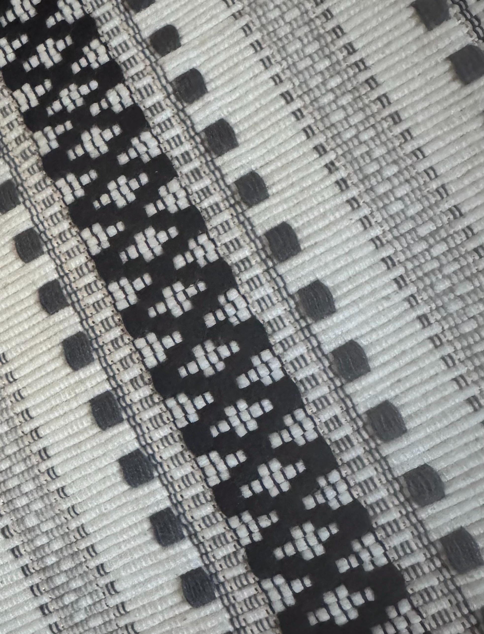 cotton table runner black white and silver