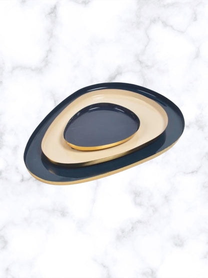 Enamelled Iron Snack Trays (Set of 3) – Elegant & Contemporary