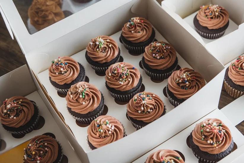 Artisan Chocolate, Chocolate Mint, Chocolate Orange Cupcakes Platter Box Occasion Gift Set