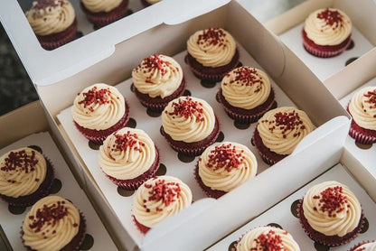 Artisan Vanilla Cupcakes, Lemon Cupcakes, Red Velvet Cupcakes Platter Box Occasion Gift Set