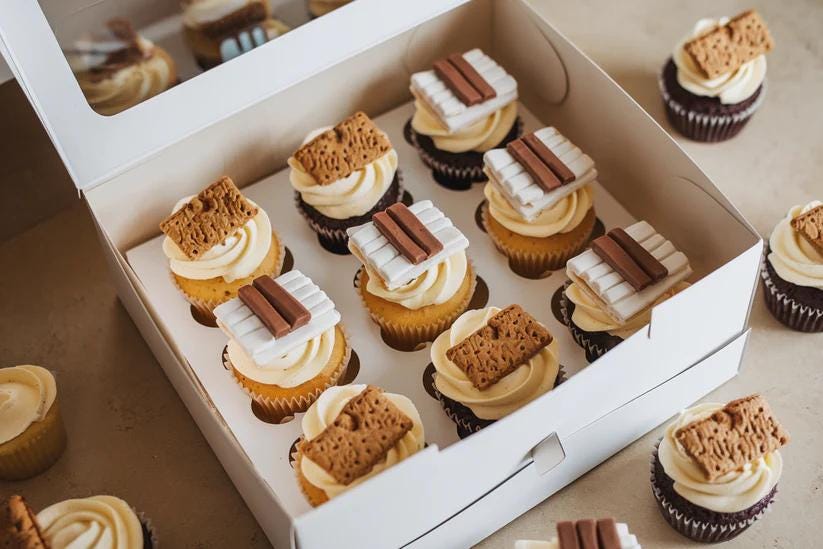 Artisan Oreo Cupcakes, Artisan S'Mores Cupcakes Platter Box Occasion Gift Set
