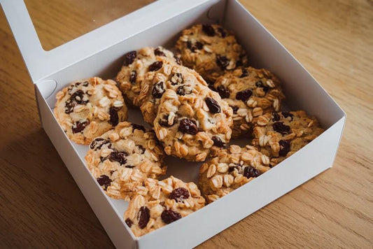 Artisan Oat and Raisin Cookies, Double Chocolate Cookies, Pistachio & Matcha Cookies