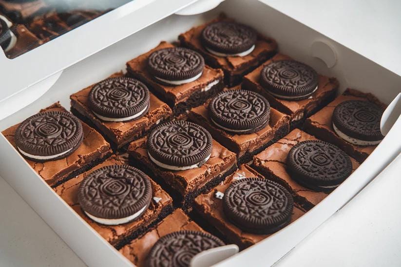 Artisan Oreo Brownies, Classic Chocolate Fudge Brownies, Artisan Raspberry Swirl Brownies, Birthday, Event, Gift