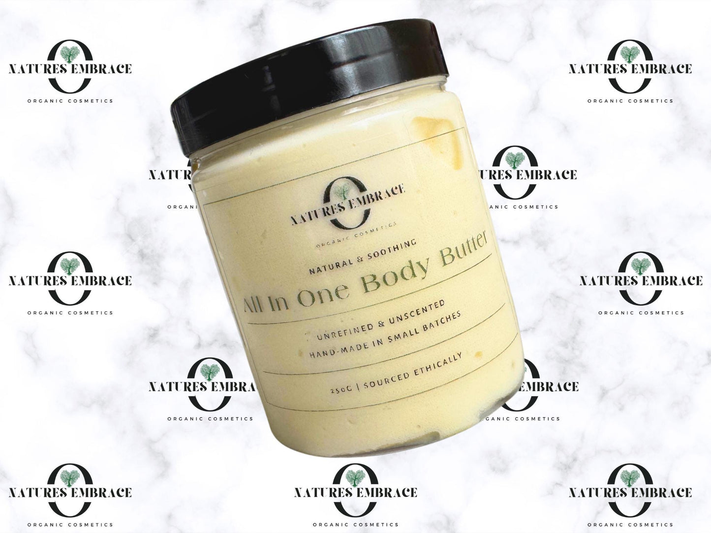 Natures Embrace Organic Whipped Unrefined Shea Butter, Cocoa Butter , Olive Oil, Castor Oil, Coconut Oil, Vitamin E Mixed Butter