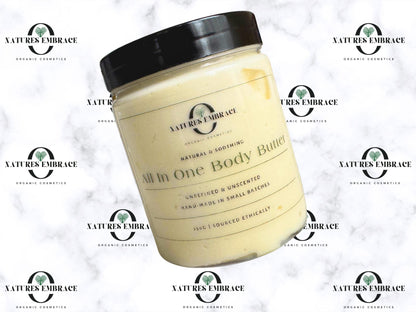 Natures Embrace Organic Whipped Unrefined Shea Butter, Cocoa Butter , Olive Oil, Castor Oil, Coconut Oil, Vitamin E Mixed Butter