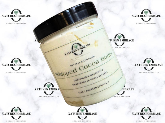 Natures Embrace Organic Handmade 100% Fresh Natural Unrefined Whipped Cocoa Butter  Moisturizing Skincare Haircare Fragrance Free