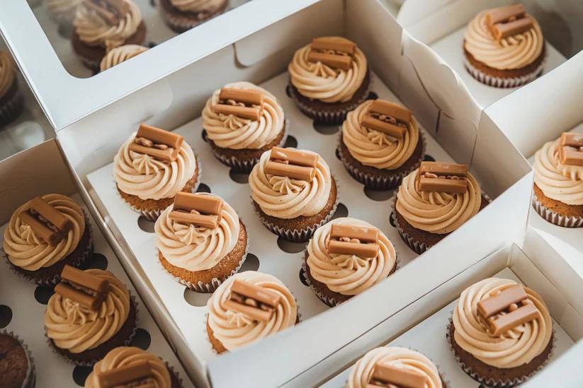 Artisan Lotus Biscoff Cupcakes, Caramel Cupcakes, Gingerbread Cupcakes Platter Box Occasion Gift Set