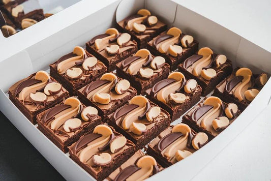 Artisan Peanut Butter Brownies, Caramel Drizzle , S'mores Brownies, Tray Bake , Party, Gift, Platter